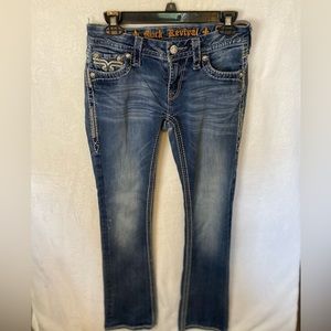 Rock Revival size 27 Women’s Ashley Bootcut blue washed Denim low rise cowgirl